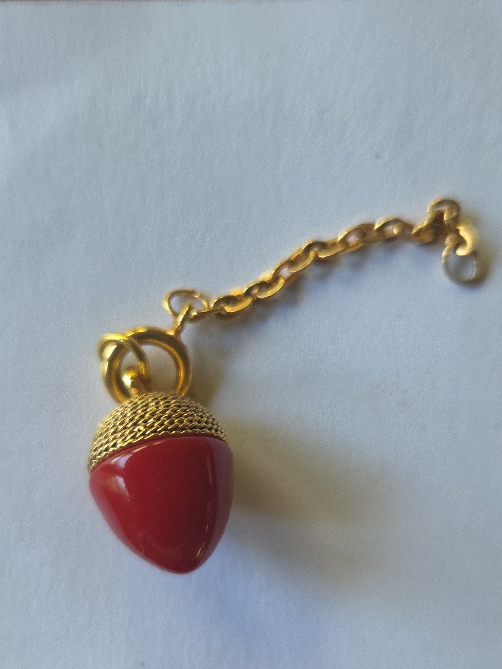 Vintage Joan Rivers Acorn Egg Charm With Chain
